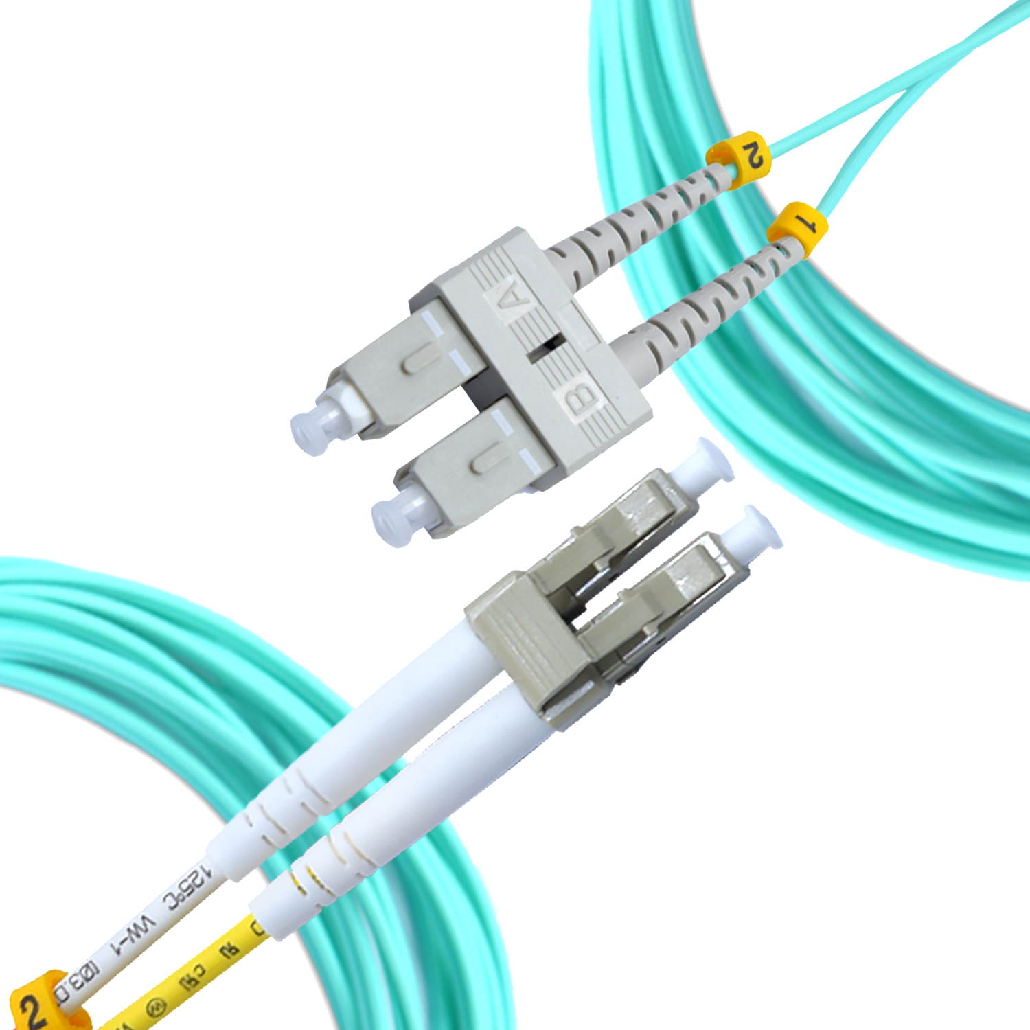 1M OM4 LC SC Fiber Patch Cable | Indoor/Outdoor 100Gb Duplex 50/125 LC to SC Multimode Jumper 1 Meter (3.28ft) |  sc-lc dup lc/sc
Duplex
