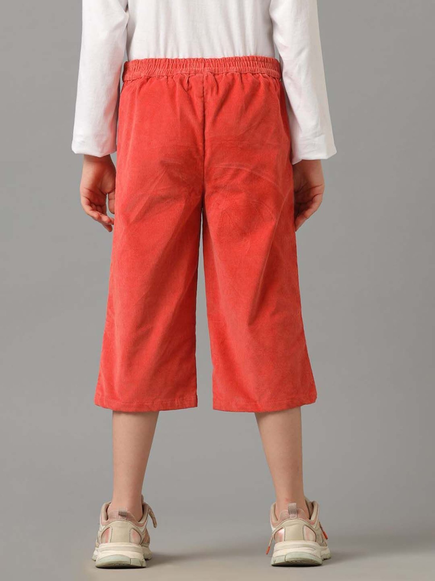 Under Fourteen Only Kids Orange Cotton Slim Fit Full Sleeves Trouser