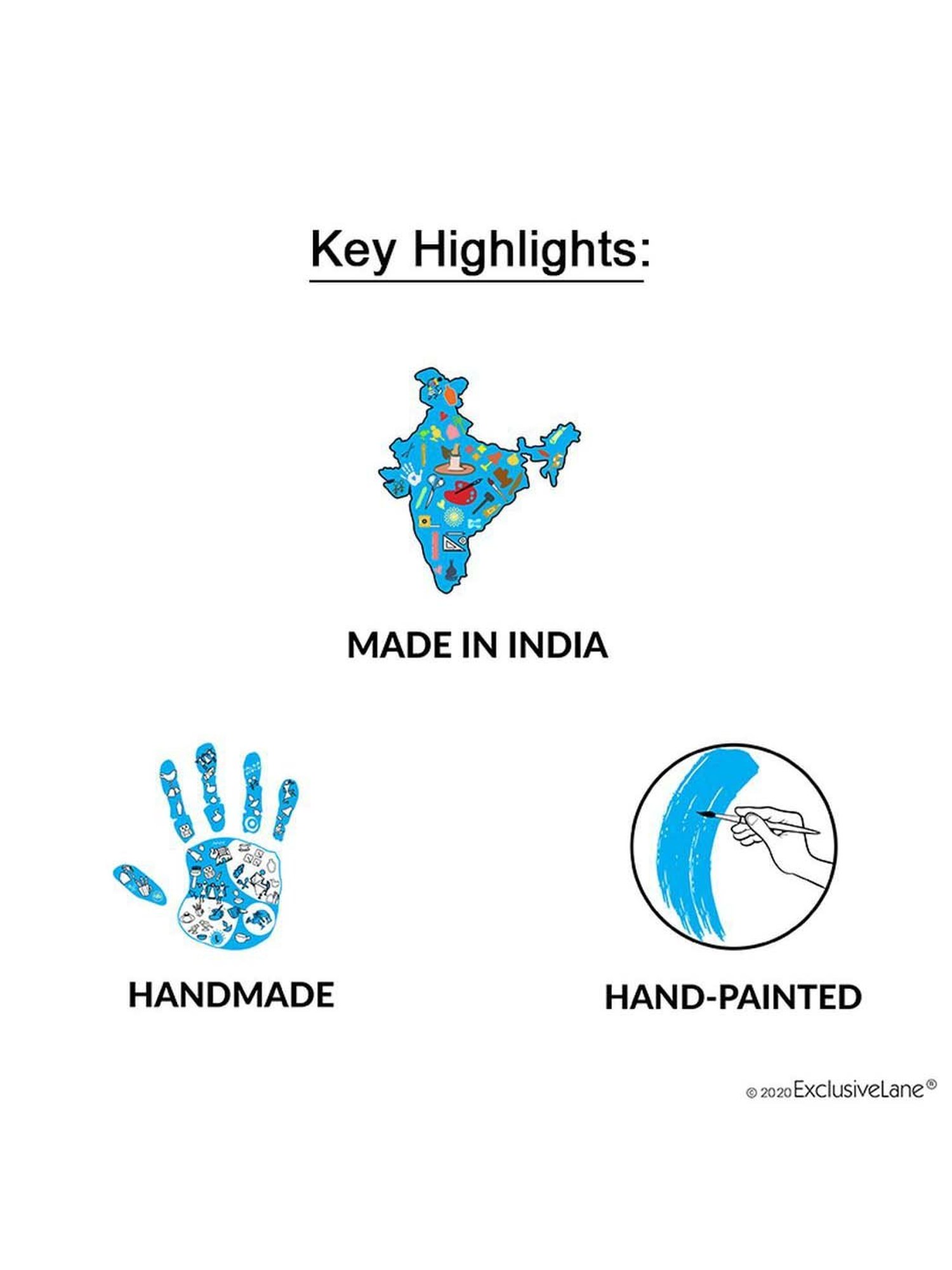 ExclusiveLane Combo Of Terracotta Handpainted Vases