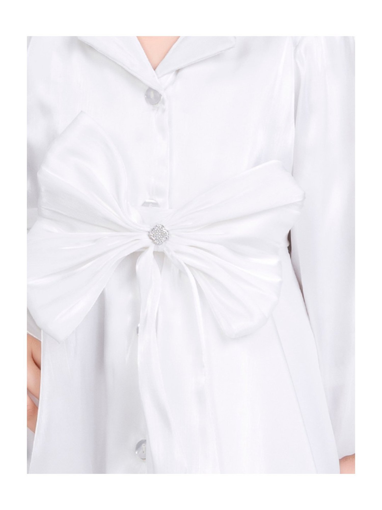 Peppermint Kids White Solid Shirt Dress