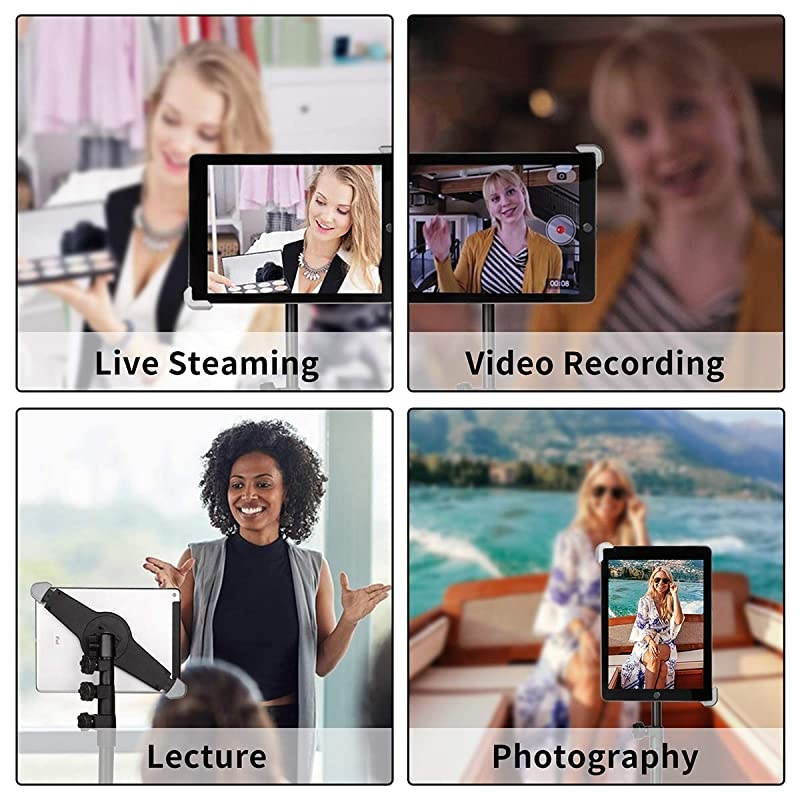 Tripod Stand Height Adjustable 20 to 60 Inch Floor Stand with 360&deg; Rotating Tablet Tripod Mount for Video Recording Pro Air and More 95 to145 Inch Tablets Carrying Case