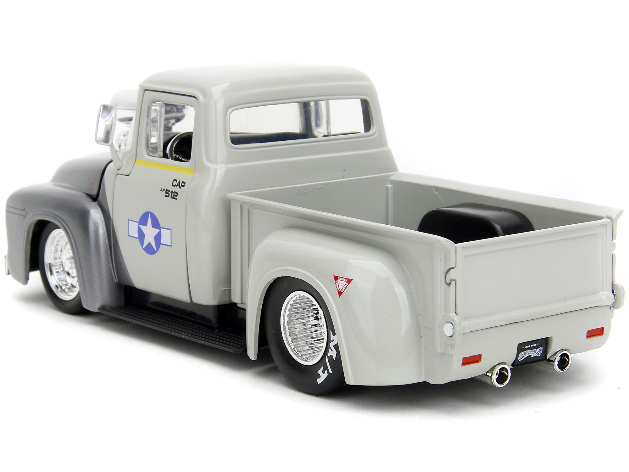 1956 Ford F-100 Pickup Truck Tan and Gray Metallic and Guile Diecast Figure "Street Fighter" Video Game "Anime Hollywood Rides" Series 1/24 Diecast Model Car by Jada