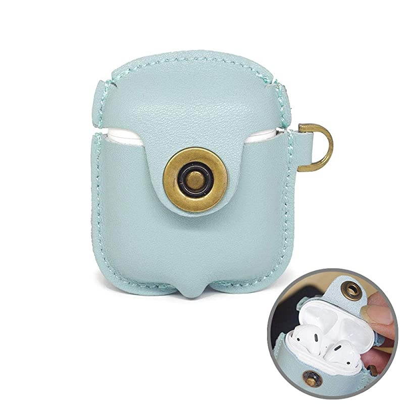 Leather AirPods Case cover Accessories Cute KitsAirPods Protective Cover and Skin for Compatible Apple Airpods Keychain Charging Case with Airpods Ear HookAirpod 1 StrapsAirpods 2 Grips red