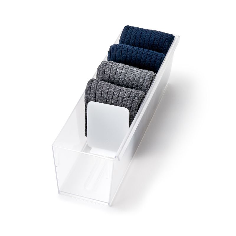 Like-It CS-P10 Compact Dresser Drawer Closet Storage Organizer Divider for Socks and Clothing, Clear (6 Pack)