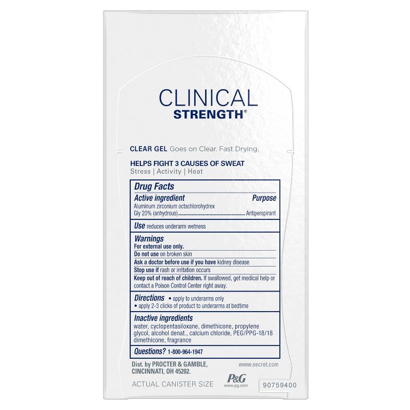 Secret Clinical Strength Antiperspirant & Deodorant Clear Gel Stress Response - 1.6oz