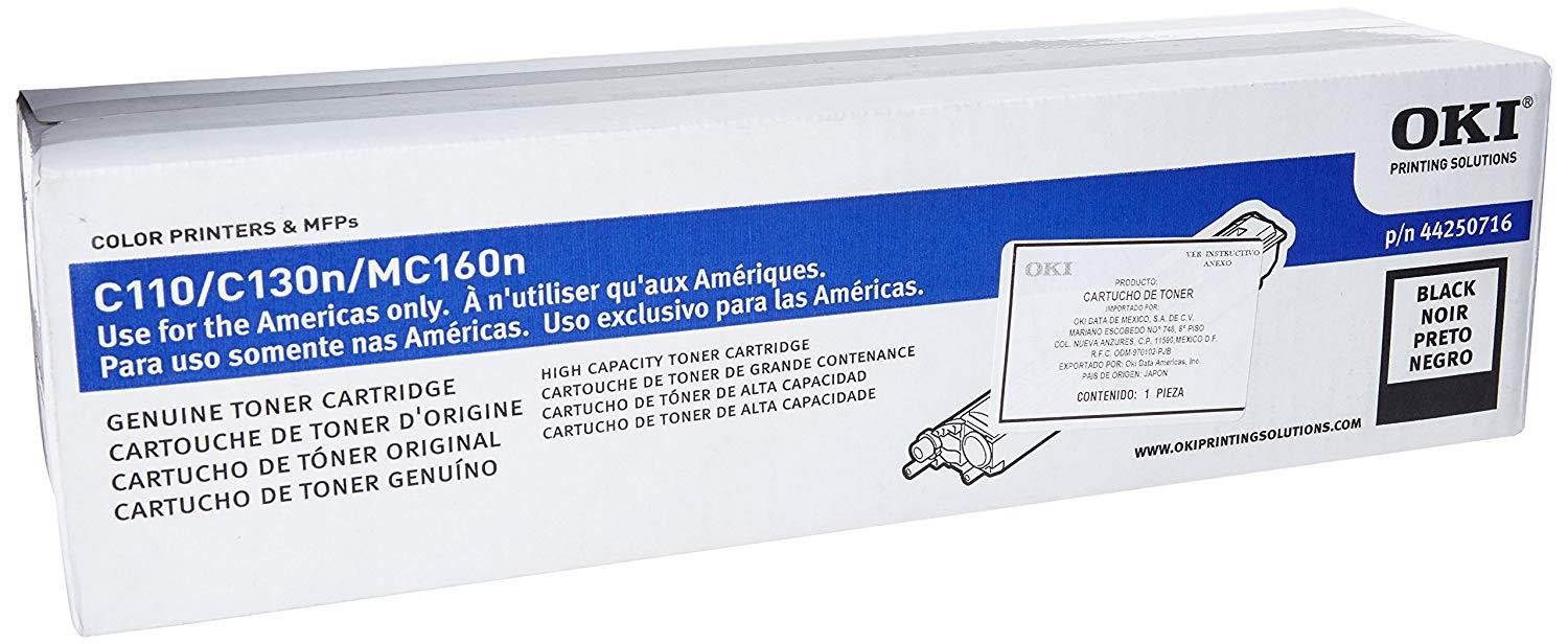Oki High Yield Black Toner Cartridge, 2500 Yield (44250716)