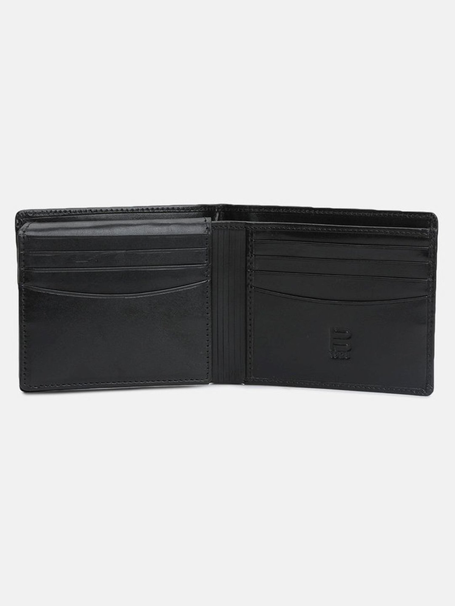 BAGATT Capua Black Leather Solid Bi-Fold Wallet