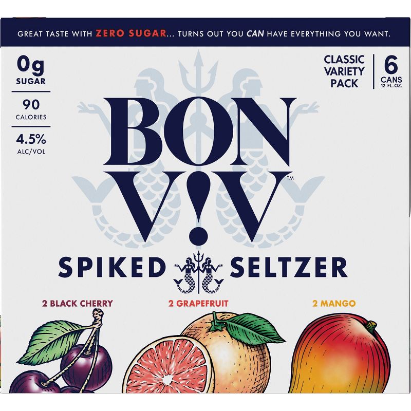 Bon & Viv Spiked Seltzer Classic Variety Pack - 6pk/12 fl oz Cans