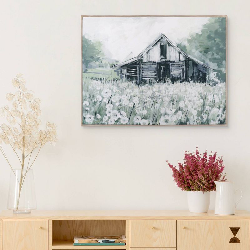 30" x 40" Dandelion Barn by Studio Arts Wrapped Framed Wall Art Canvas - Fine Art Canvas