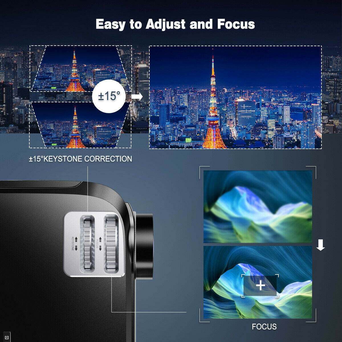 7000Lumens HD 1080P Projector Projector Video Home Theater Multimedia HDMI 200"