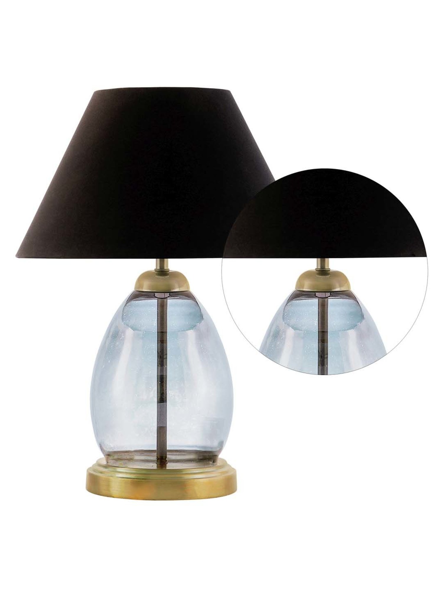 Kapoor E Illuminations 'Tiered' Black & Transparent Glass Table Lamp - Set of 1