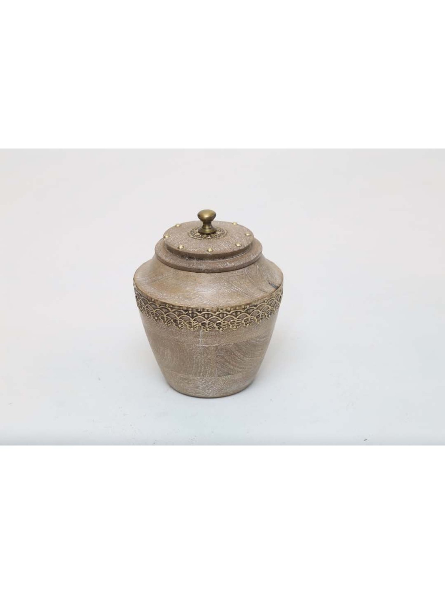 Artisans Rose Light Brown & Golden Mango Wood Jewellery Box - Set of 1