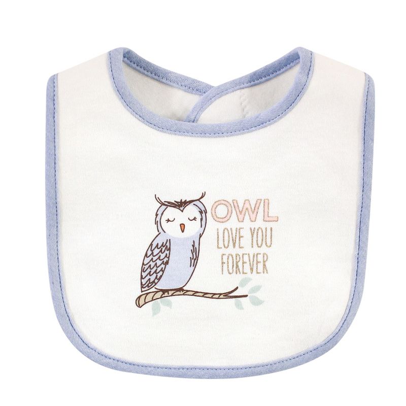 Hudson Baby Infant Girl Cotton Bibs, Enchanted Forest, One Size