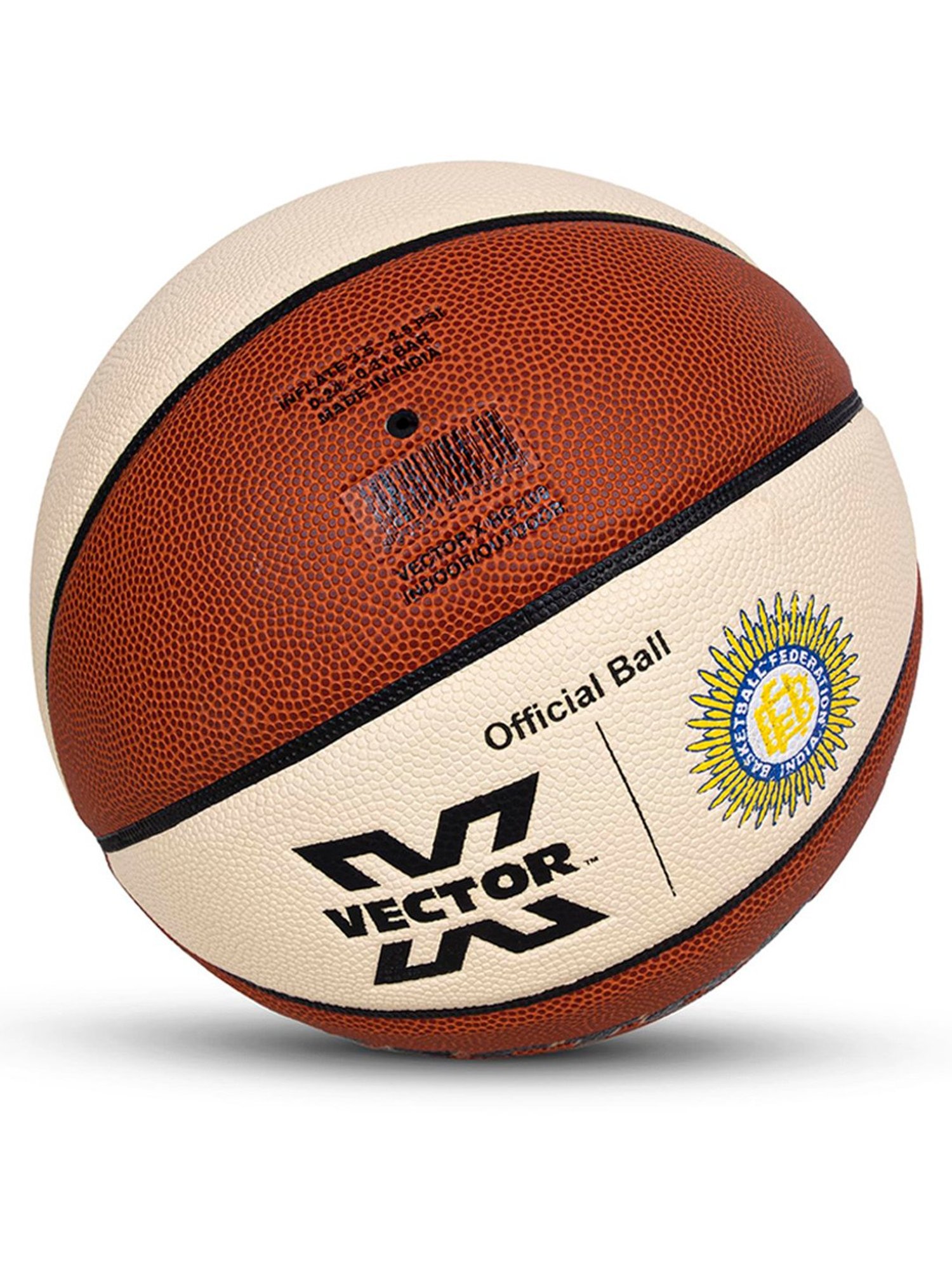 Vector X HG-100 Federation of India FIBA Level 1 Approved Premium Basketball (Brown & Cream) Size -6