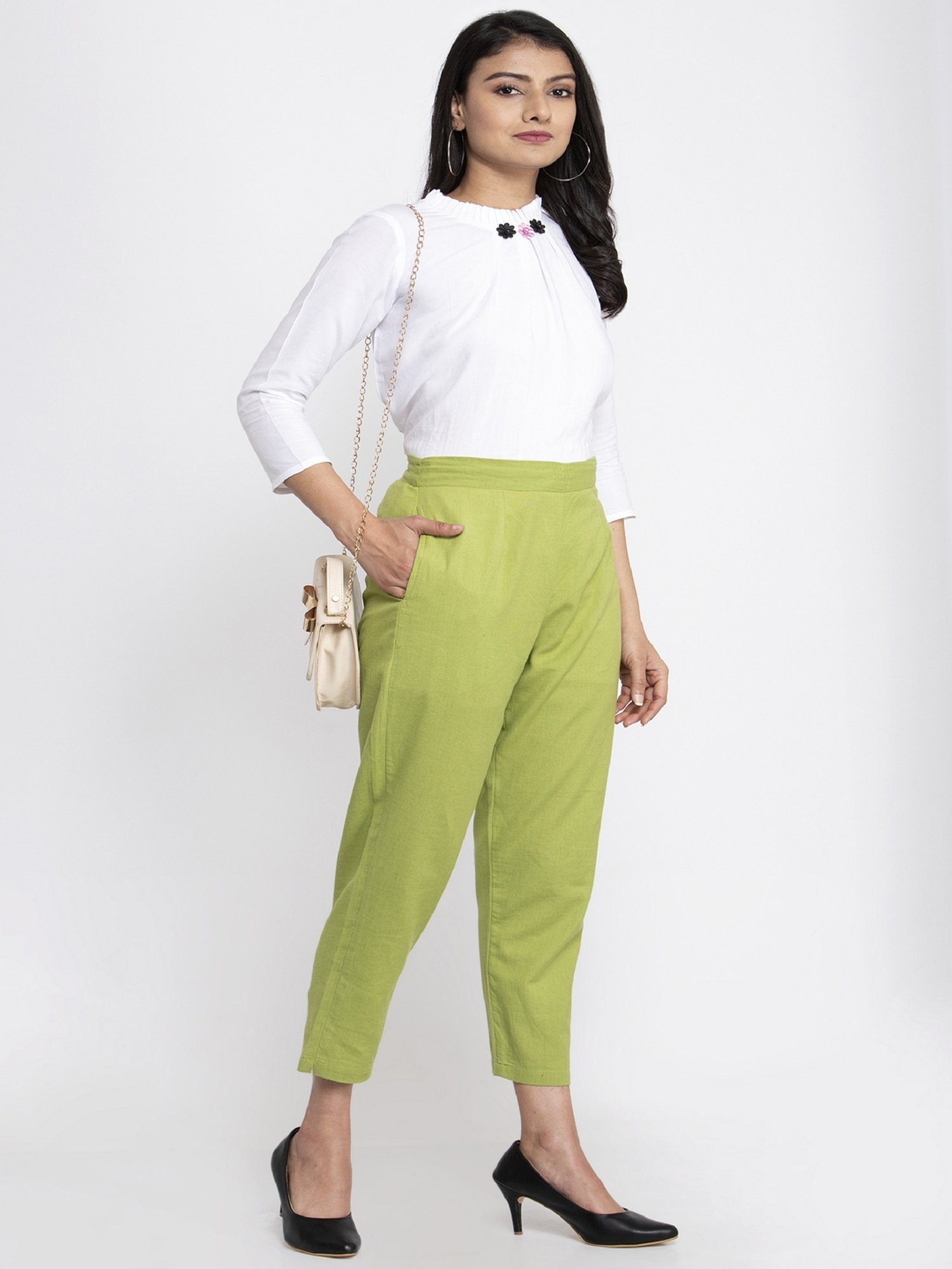Indibelle Green Cotton Trousers
