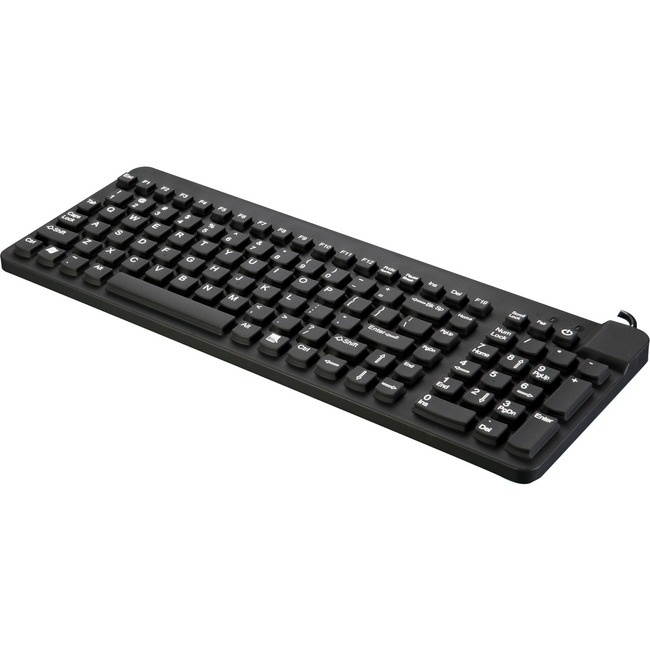 Man & Machine Premium Full Size Waterproof Disinfectable Keyboard - Black