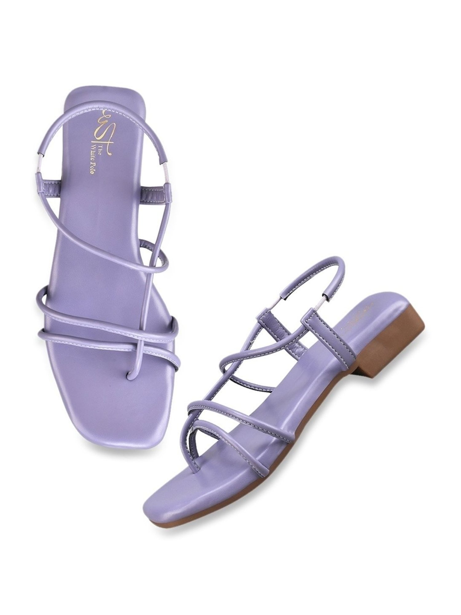 The White Pole Women's Purple Sling Back Sandals