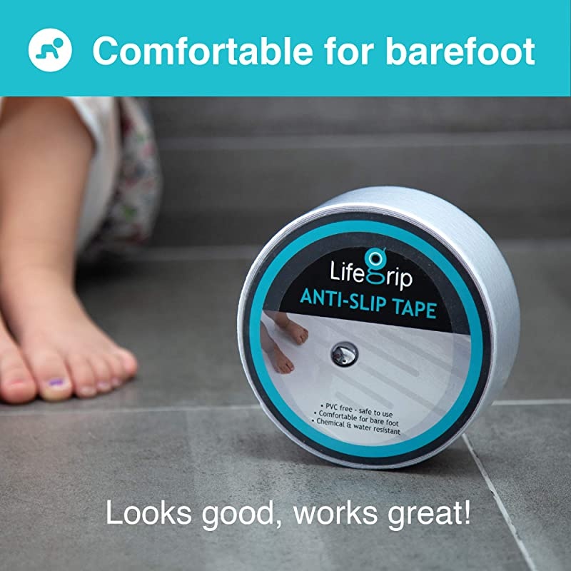 Anti Slip Waterproof Transparent Safety Tape Tub and Shower Treads 2 inch X 30 feet adds NonSlip Traction to Tubs Pools Boats Stairs Clear Soft Comfortable for Bare feet 2quot X 30