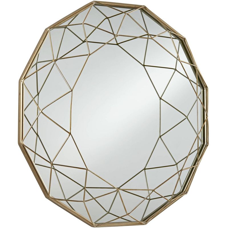 Noble Park Madeley Gold Metal Cage 29 1/2" Dodecagon Wall Mirror
