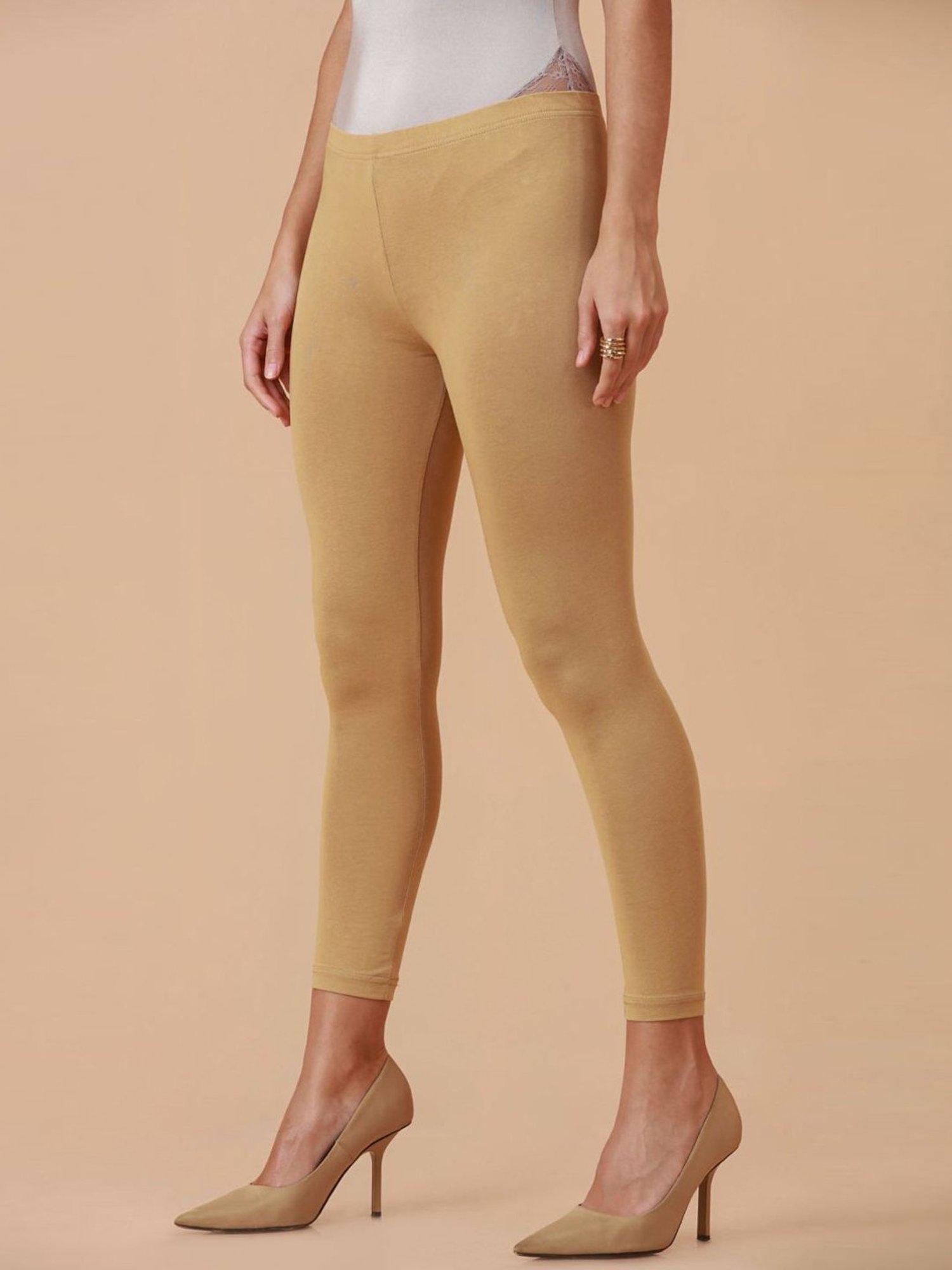 Soch Golden Cotton Mid Rise Leggings