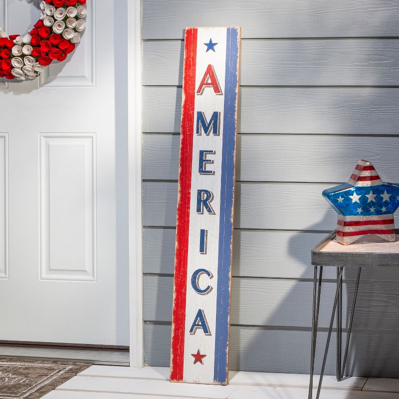 Gerson International 47.2-Inch High Assorted Wooden Americana Home D'ecor, Set of 3