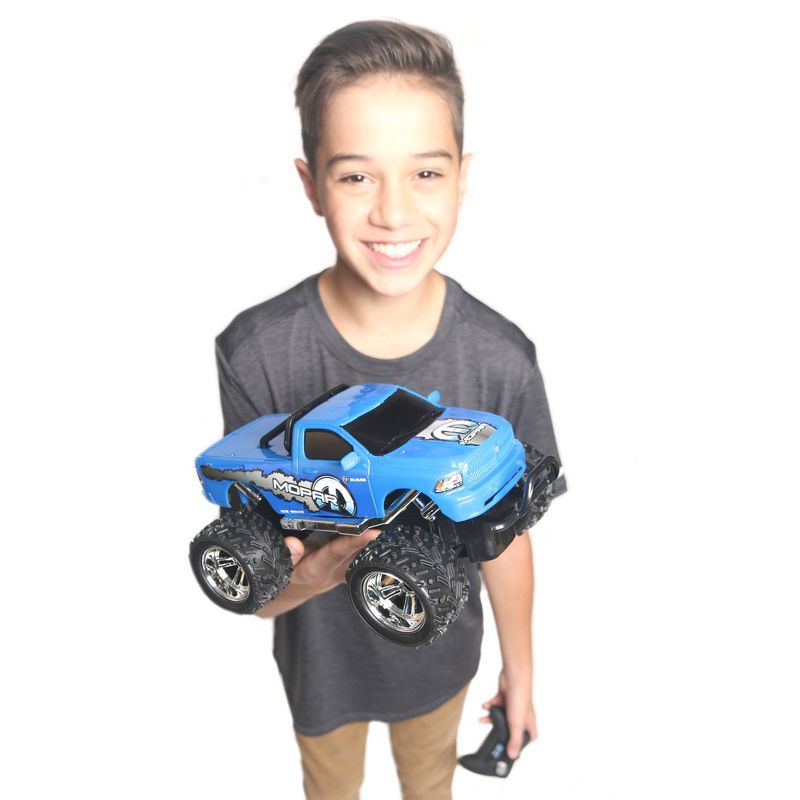 New Bright Remote Control RC FF Chargers Ram Truck - Blue - 1:18 Scale