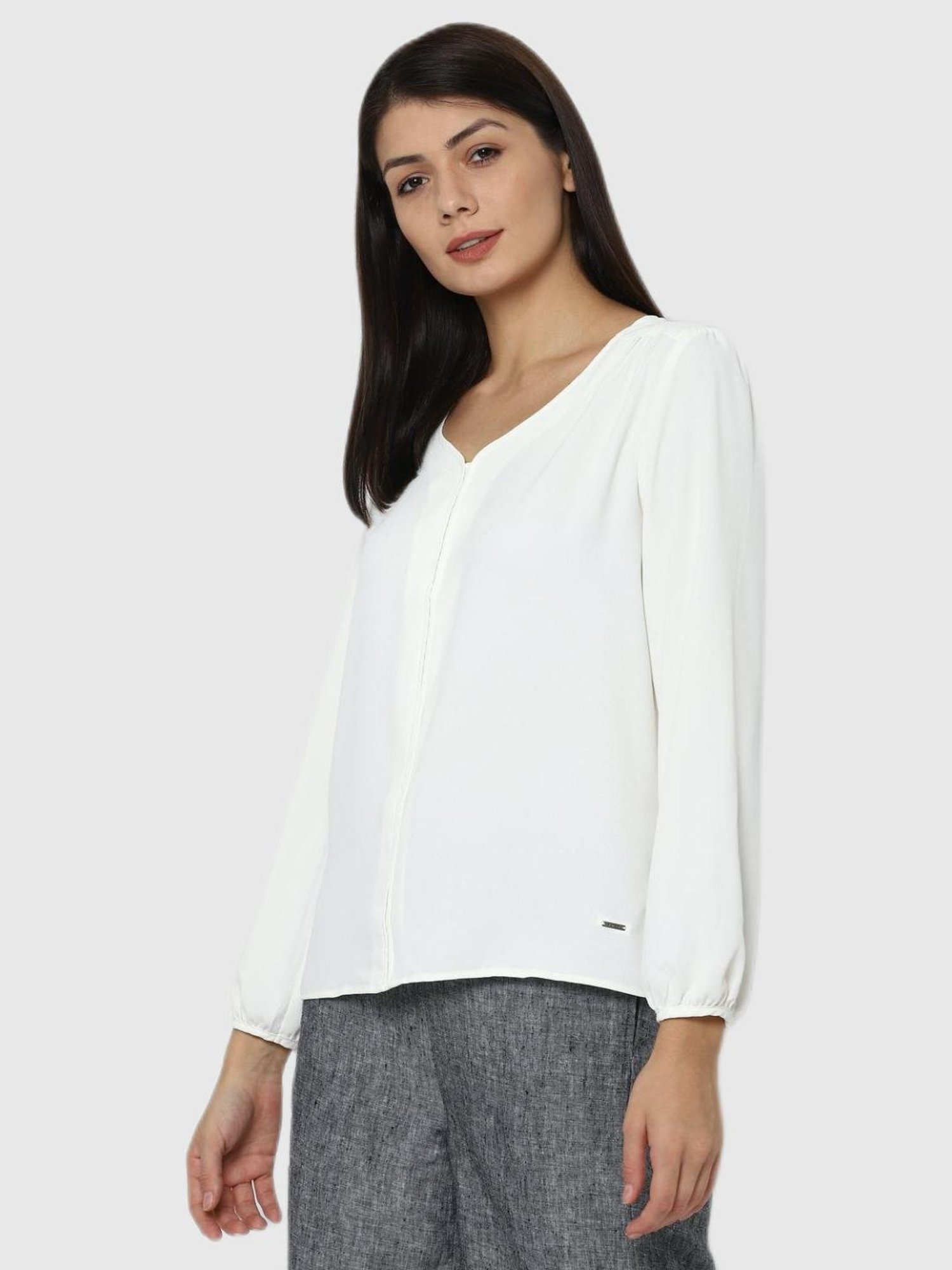 Allen Solly White Regular Fit Top