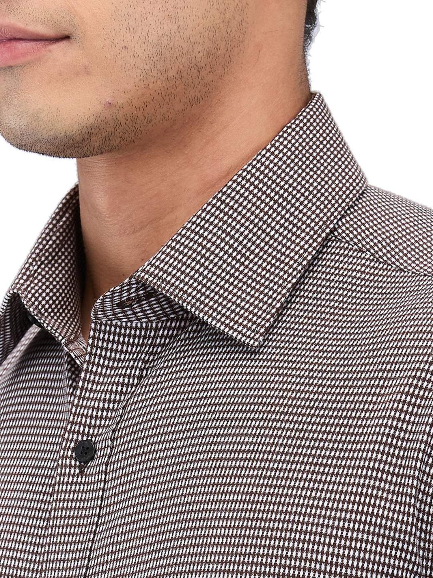 Raymond Black Cotton Slim Fit Self Pattern Shirt