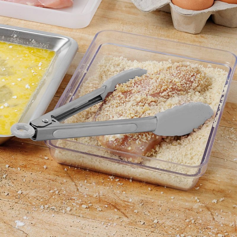 Tovolo Mini Silicone Tongs Oyster Gray