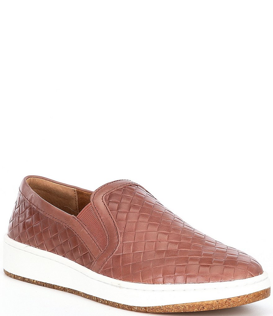 Aetrex Kenzie Woven Embossed Leather Slip-Ons