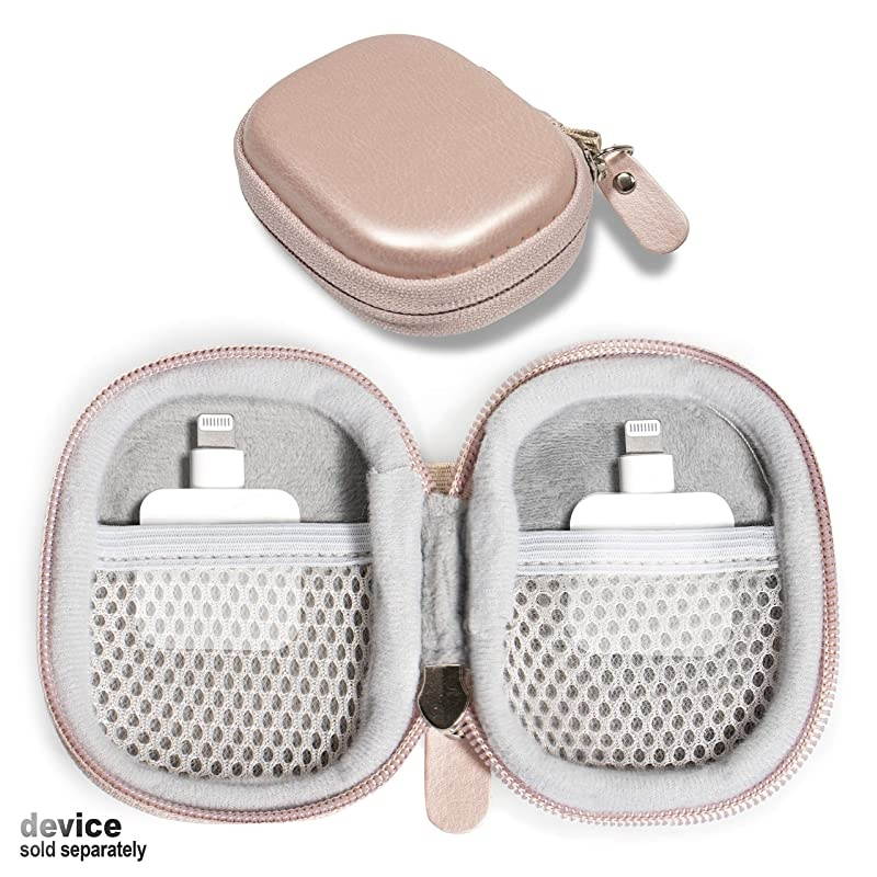 Protective and Carry case for Square Reader for magstripe with Both Lining mesh Pockets for up to 2 Square Reader Rose Gold