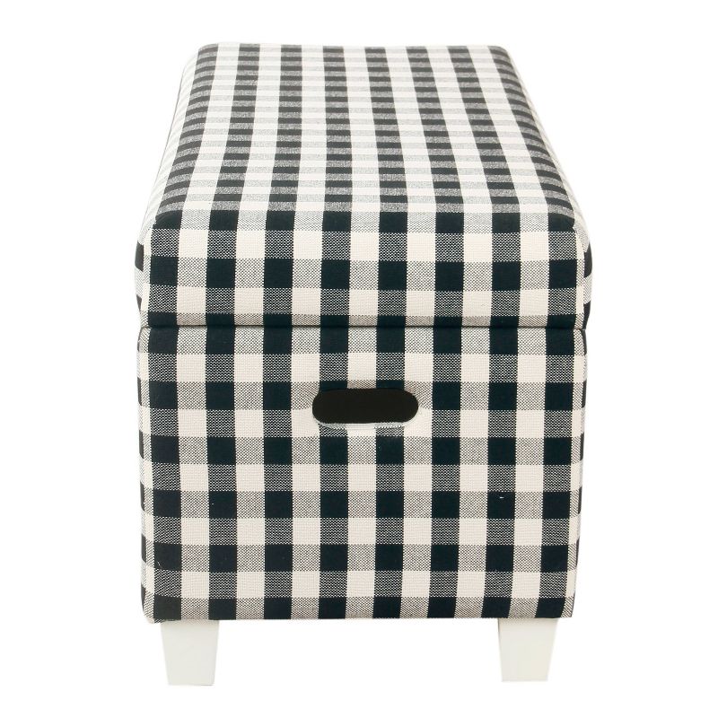 Storage Bench Black Plaid - HomePop