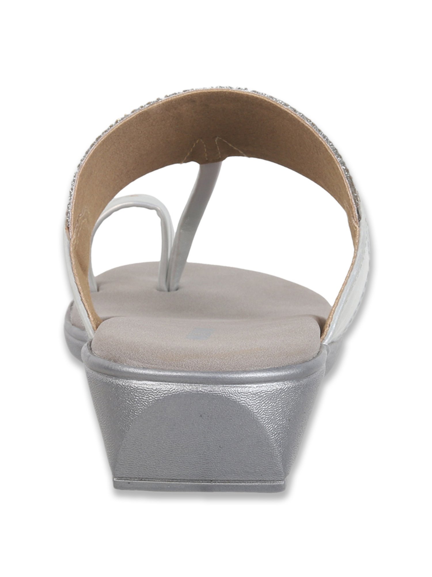 Walkway Women's Silver Toe Ring Sandals