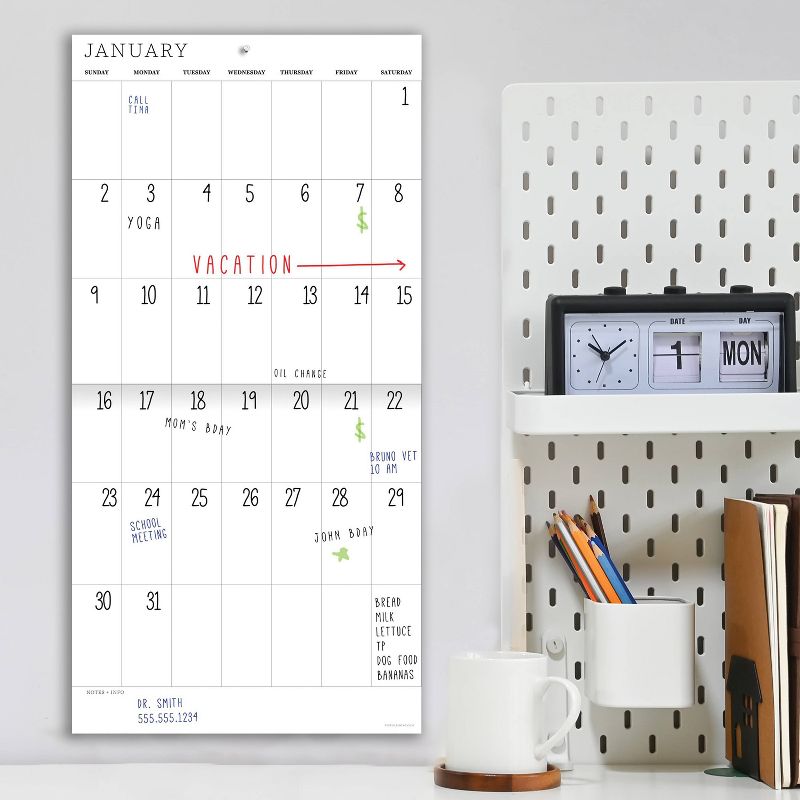 Undated 12" x 12" Wall Calendar Dry Erase - The Time Factory