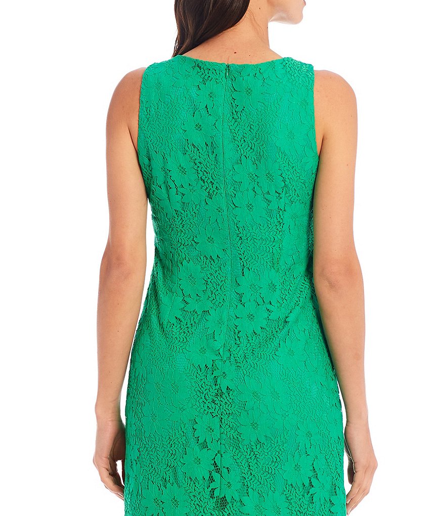 Jessica Howard Sleeveless Daisy Print Lace Shift Dress