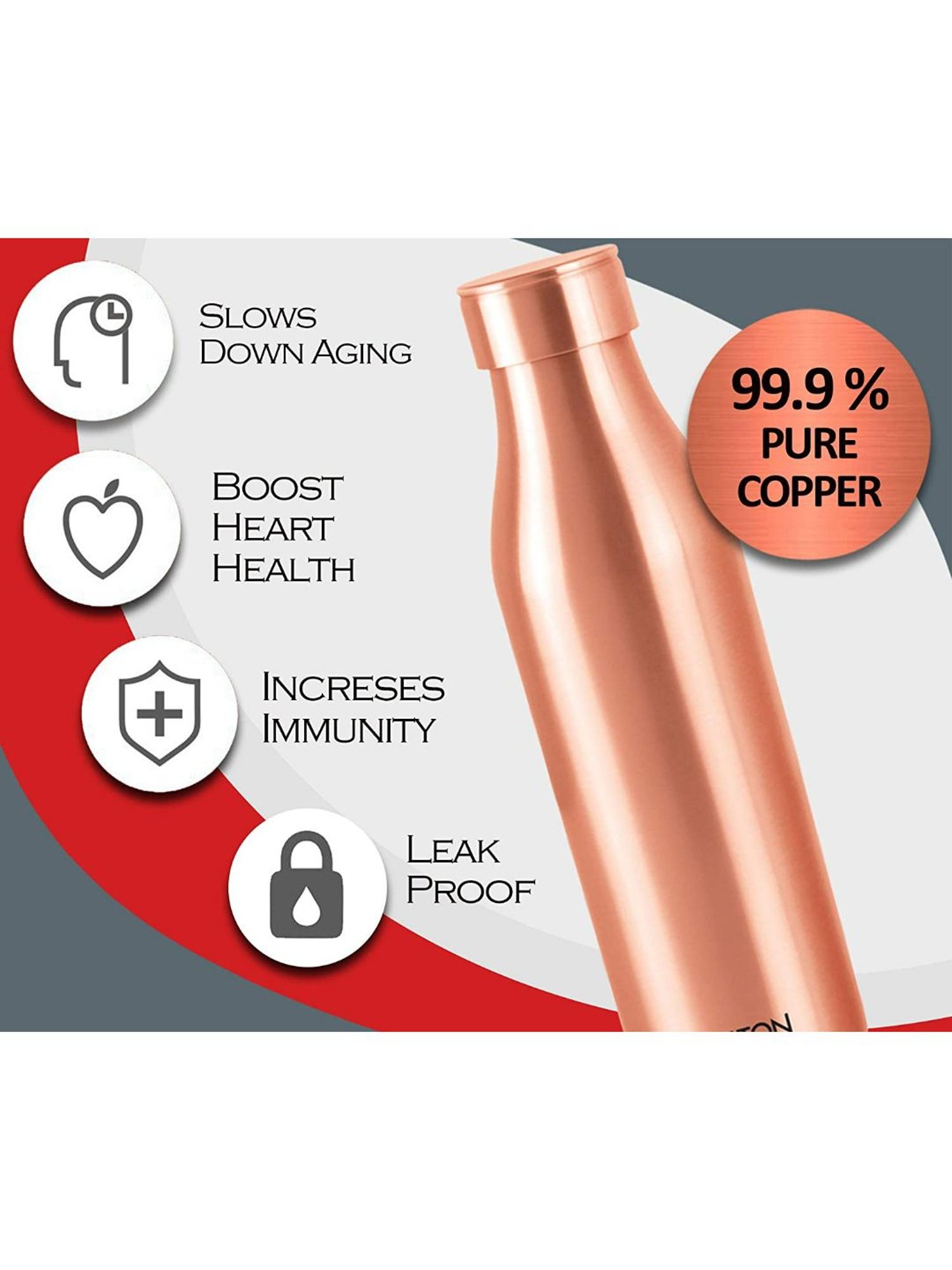 Milton Copper Thermosteel Vaccum Insulated Hot & Cold Water Bottle (0.98 L)