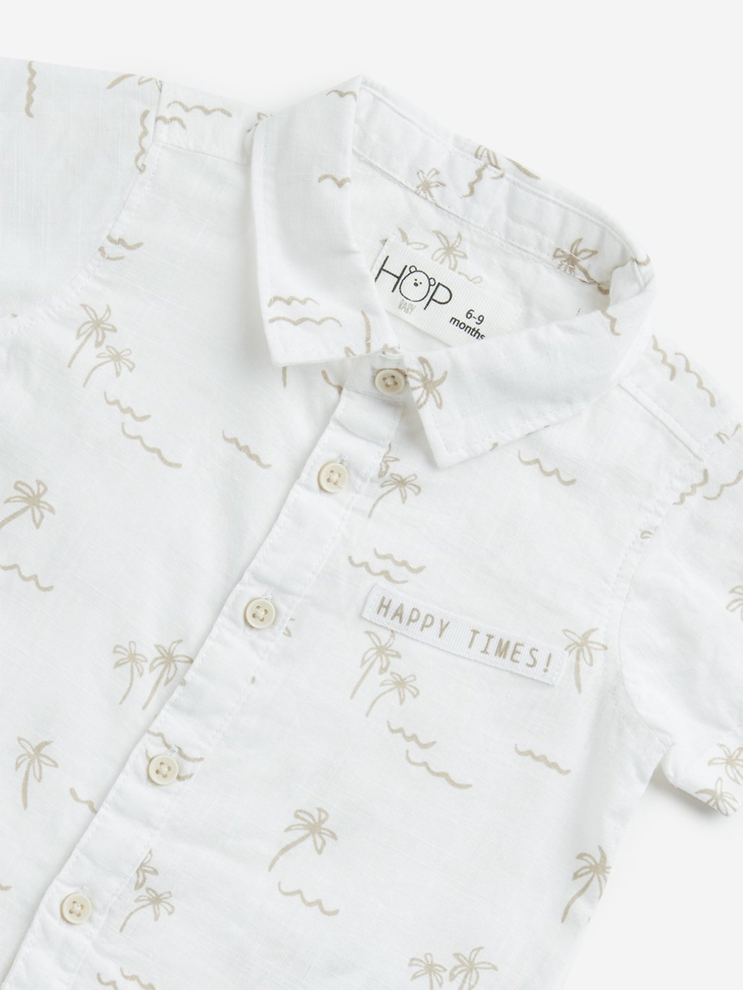 HOP Baby by Westside White Foliage Design Cotton Shirt
