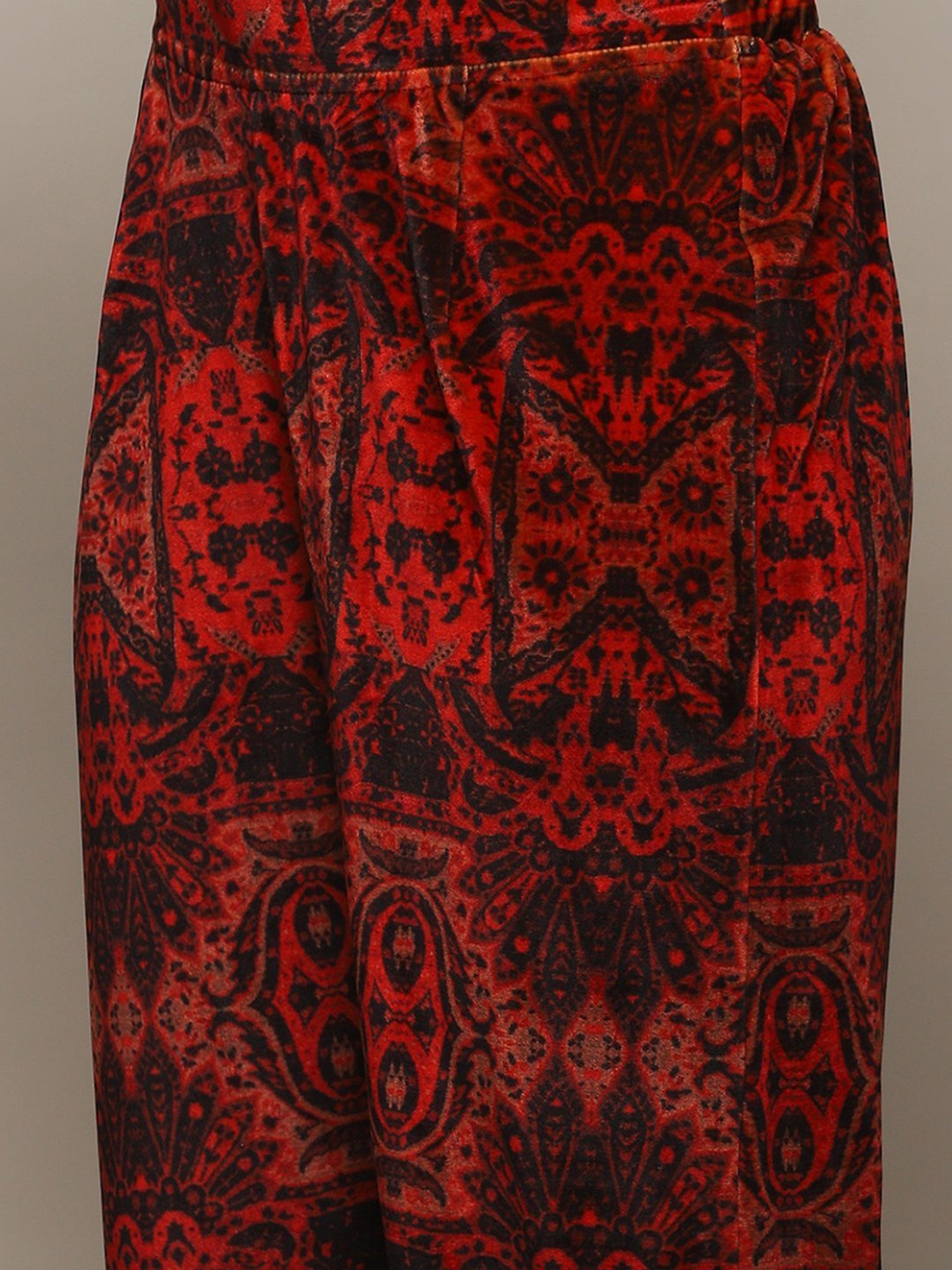 Biba Orange Printed Kurta Pant Set