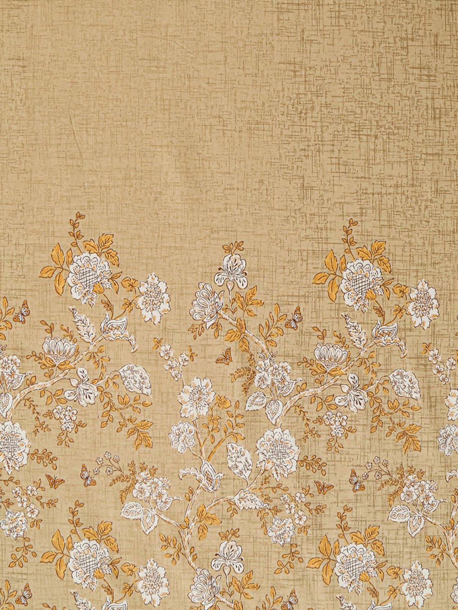 Swayam Dona Floral Gold 160 TC Cotton King Fitted Fitted Bedsheet with 2 Pillow Covers