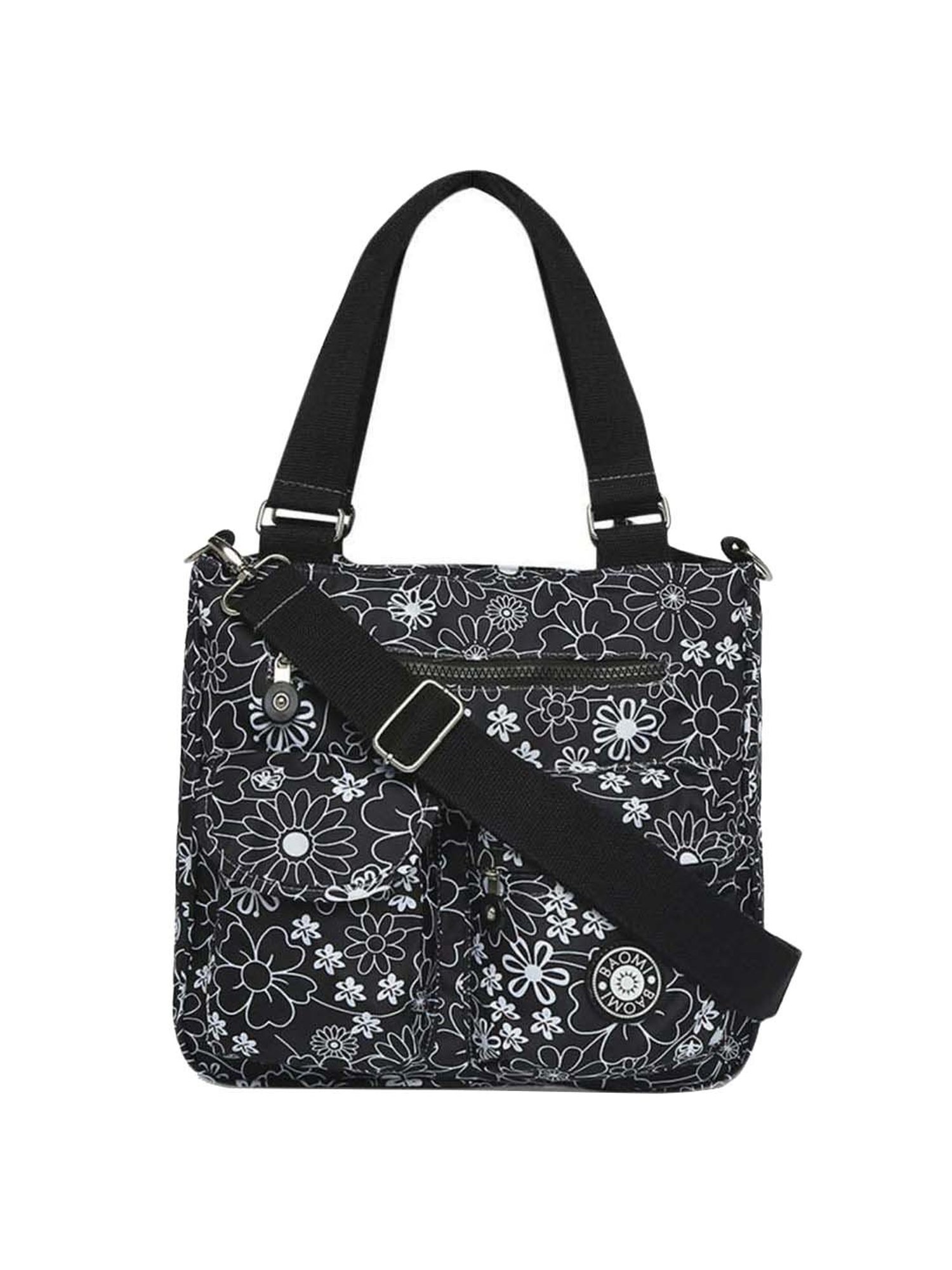 Baomi Black Printed Medium Shoulder Bag