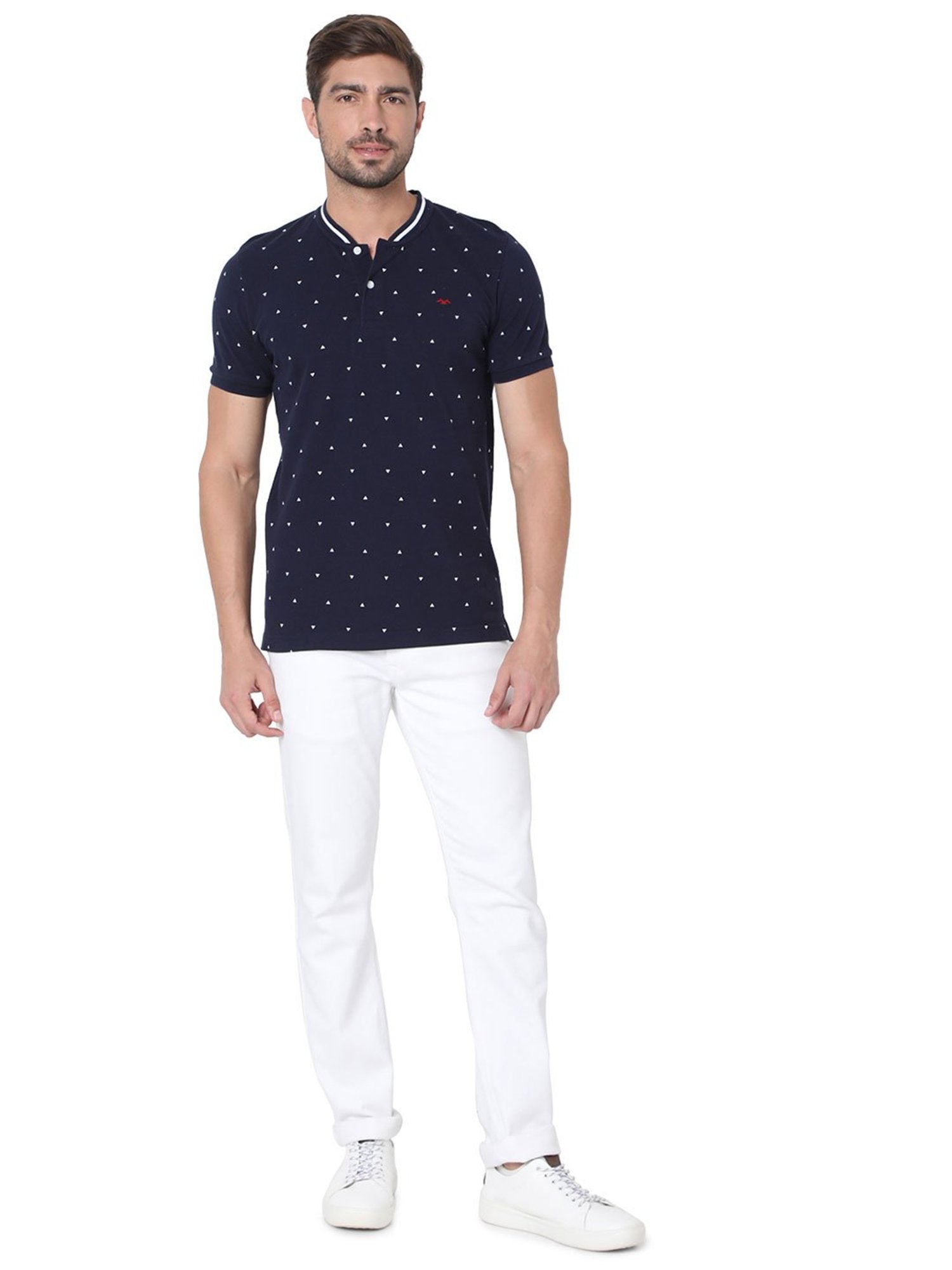 Mufti Navy Printed T-Shirt