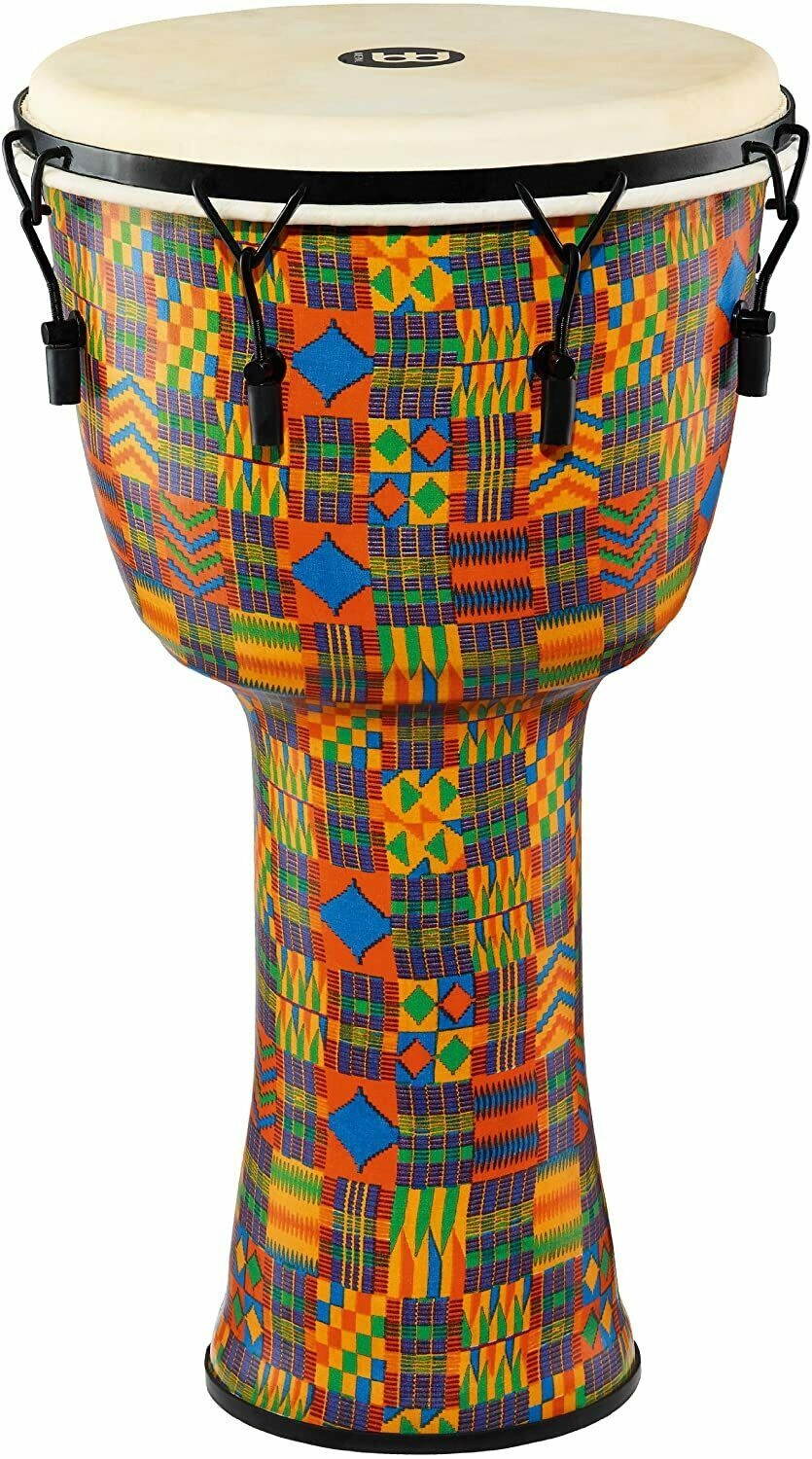 Meinl PMDJ2LG 12&rdquo; Kenyan Quilt Djembe with Goat Head, Mechanical Tuning