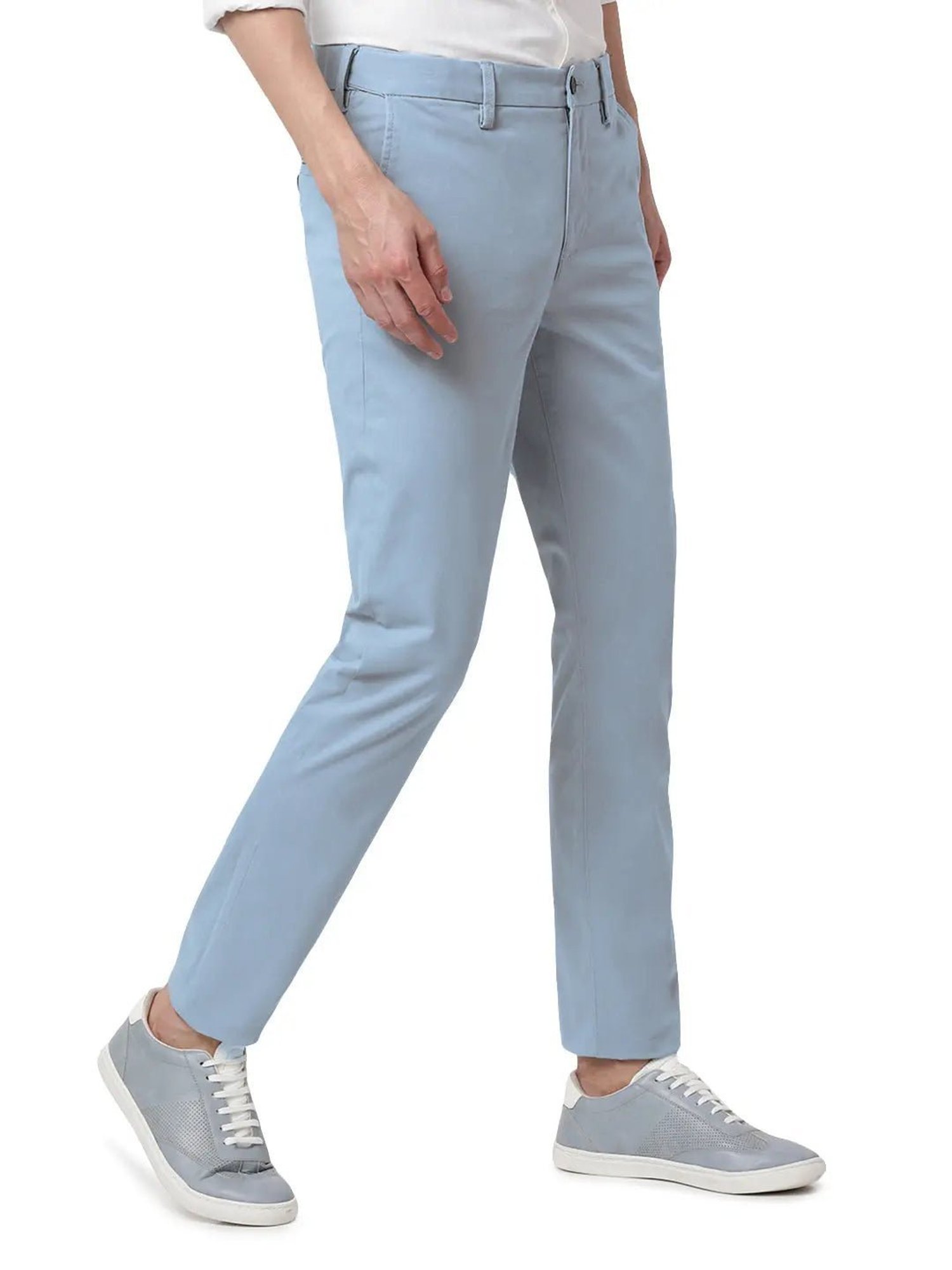 MinusOne Sky Blue Slim Fit Chinos
