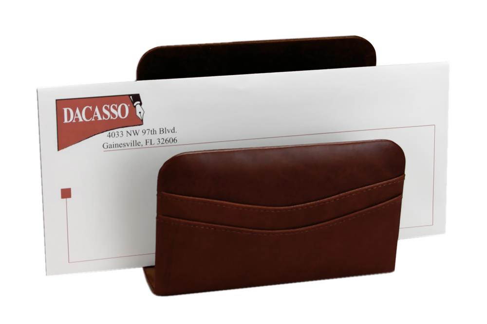 A3008 Letter Holder - Hand-Tucked Geniune Top-Grain Mocha Leather