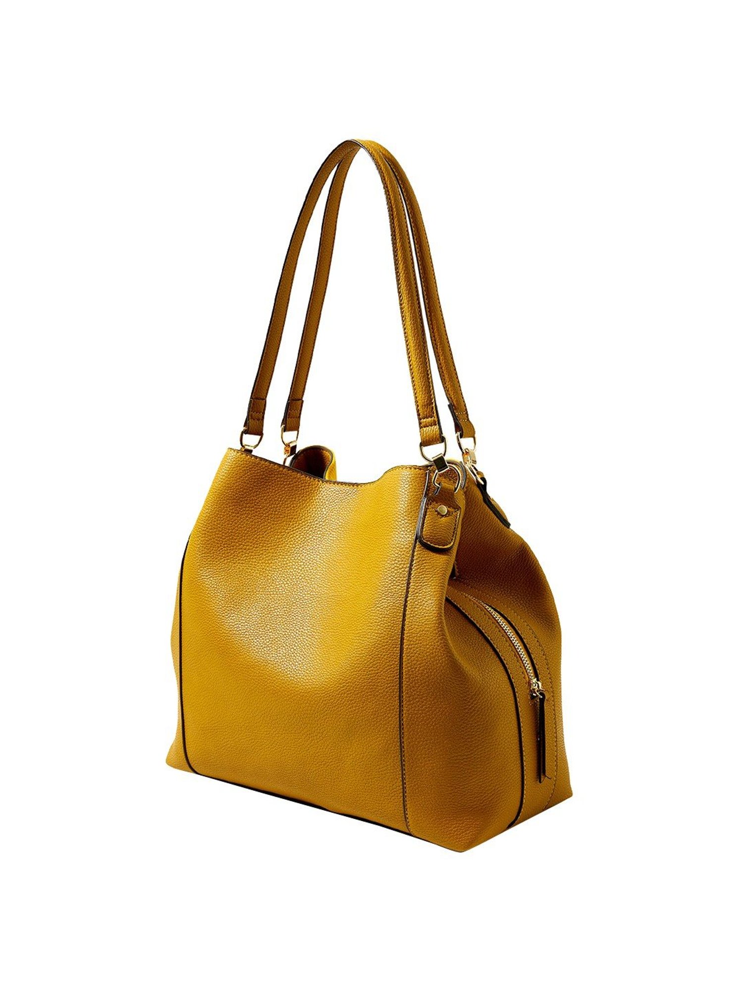 Accessorize London Yellow Solid Medium Hobo Handbag