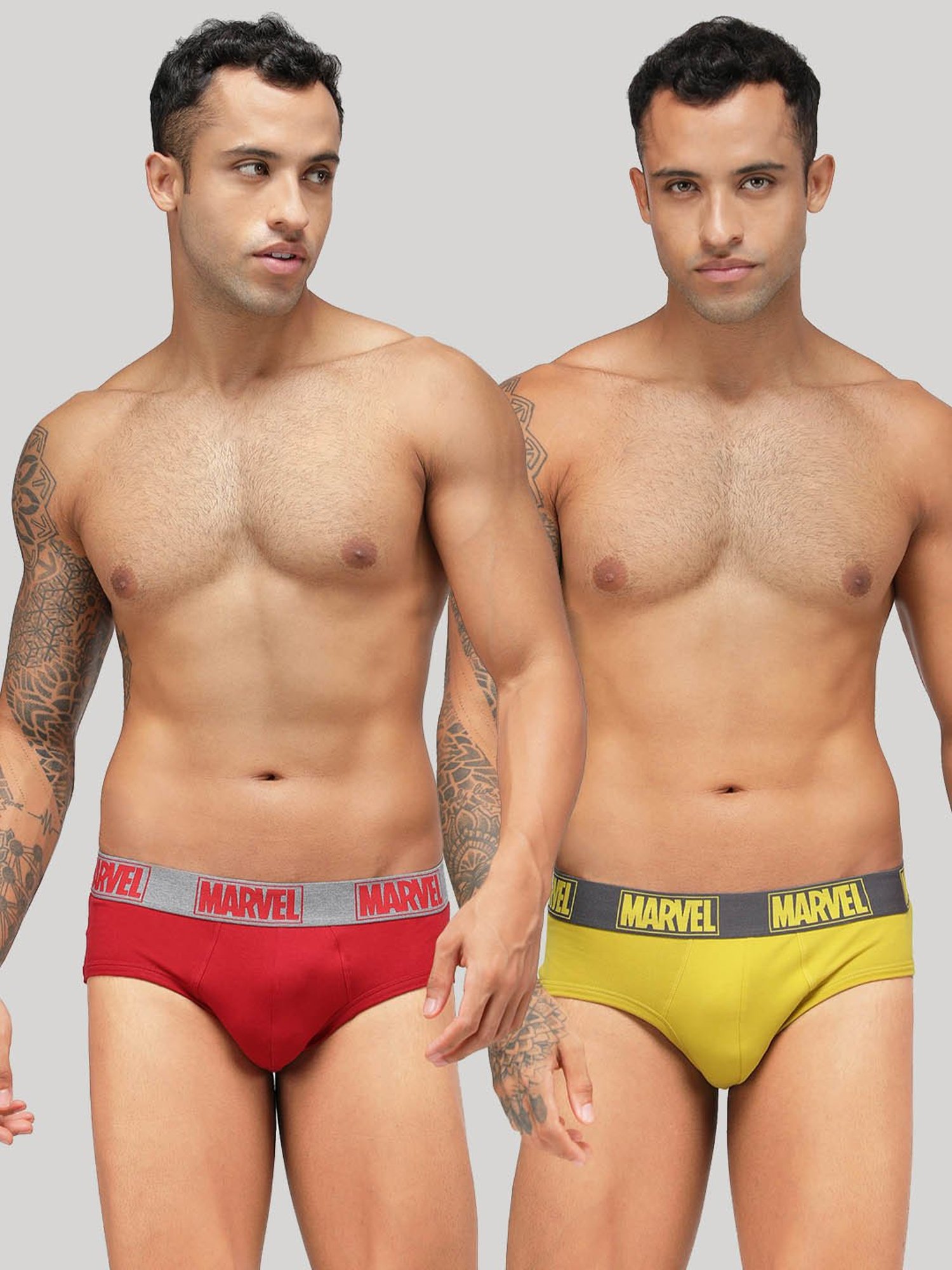 Zoiro Chinese Red & Castle Rock Regular Fit Briefs - Pack Of 2