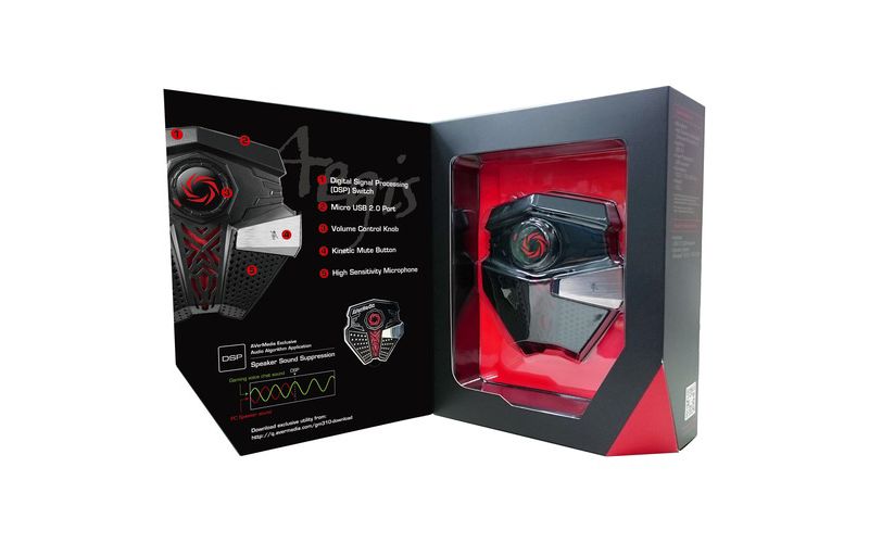 AVerMedia Aegis GM310 Microphone - Stereo - 50 Hz to 20 kHz - Wired -37 dB - Condenser - Uni-directional - Desktop - USB