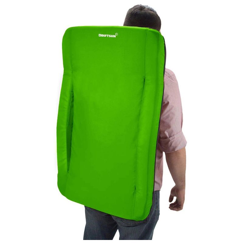 Driftsun Universal Regular 20 Inch Width Folding Stadium Reclining Bleacher Seat Chair with Back Support for Sporting Events, Green