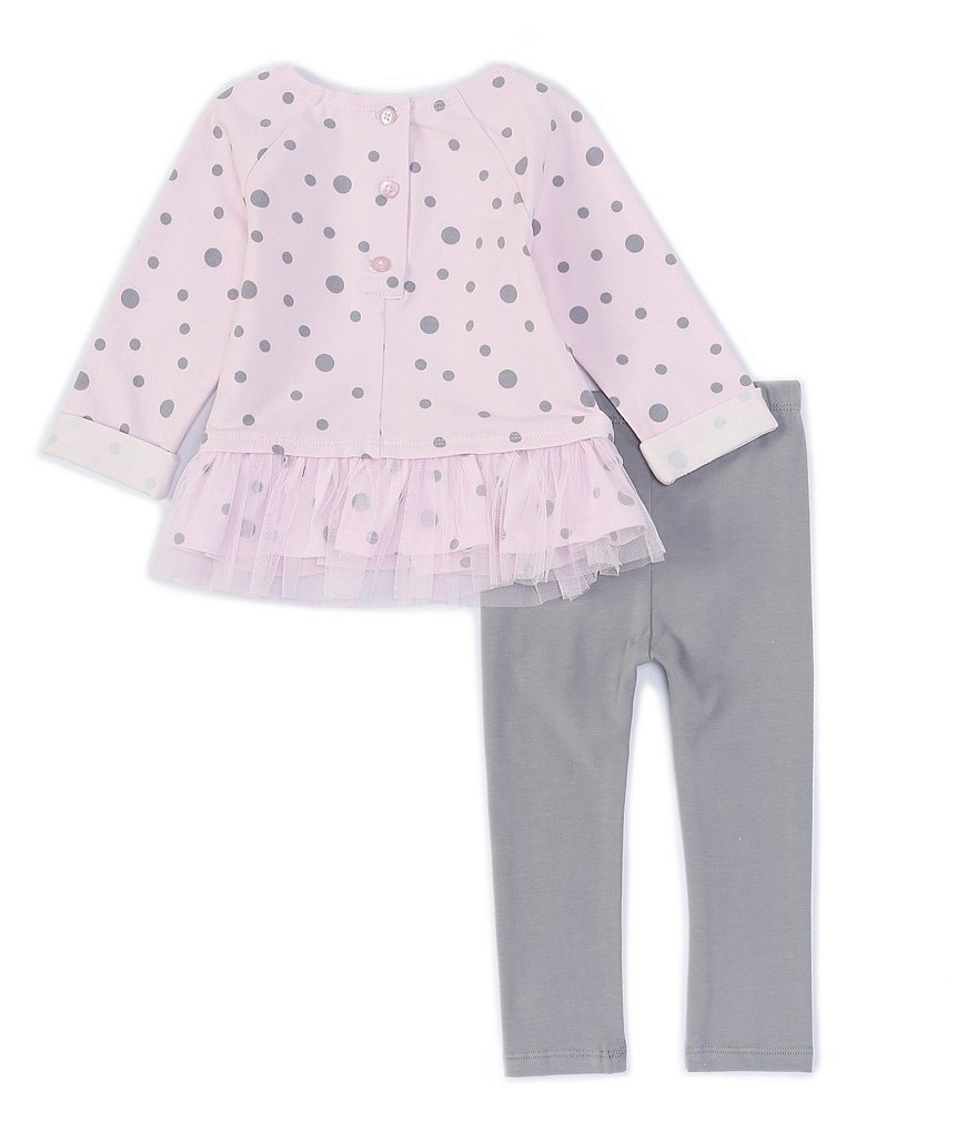 Peek Baby Girls 3-24 Months Long-Sleeve Embroidery Floral Print Babydoll Top & Pant Set