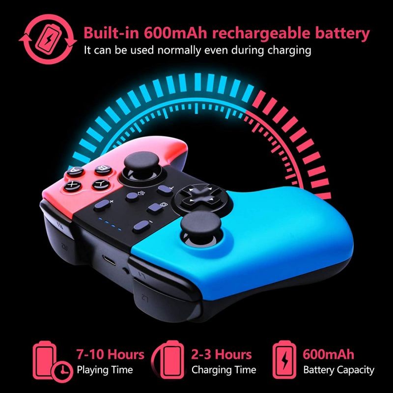 Ralthy Wireless Pro Controller for Switch, Extra Controller Gamepad Joystick for Switch Controllers, Supports Gyro Axis, Turbo and Dual Vibration